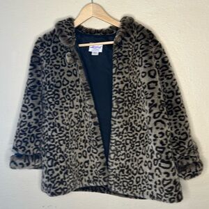 Faux fur leopard print jacket